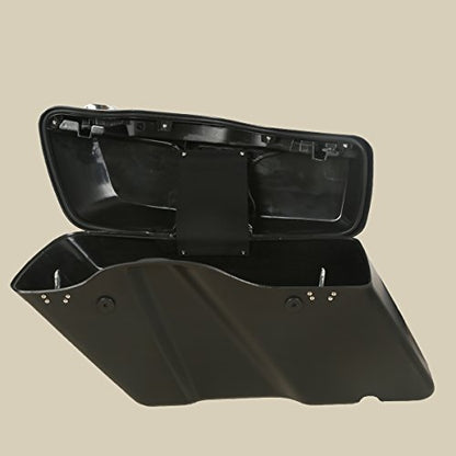 Matte Black Hard Saddlebags for Harley Touring FLT, FLHT, FLHTCU, FLHRC, Road King, Road Glide, Street Glide, Electra Glide, Ultra-Classic 2014-later - color: Matte Black saddlebags w/Chrome latches Kit