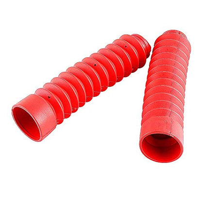 KIMISS 205x42mm Motorcycle Front Fork Cover Gaiters Boots Shock Damping Dust Cover(Red) - color: Red