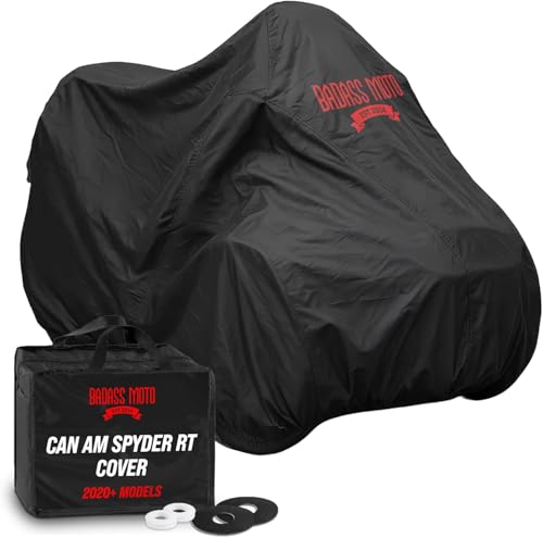 Badass Moto Ultimate Can Am Spyder Cover RT Limited, 2020-2025 Sea to Sky. Fits Can-Am Spyder RT Accessories Durable All Season Weather Waterproof Outdoor Storage Rain Sun Motorcycle Cover Canam - color: Badass Black, size: [SPYDER RT 2020+] 112"L x 62"W