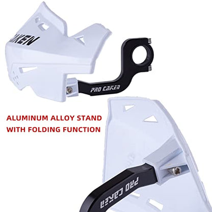 Universal 7/8" 22mm and 1 1/8" 28mm Dirt Bike Handguards CNC Bracket Handle Bar Hand Guards for Motocross ATV Scooter CRF KLX KX LTR TRX SX SXF EXC XCW Grizzly Hawk 250 Bicycles-White - color: White