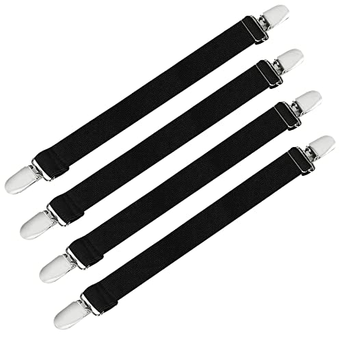 Boncas Improved Adjustable Elastic Boot Clips Boot Straps Pant Clips Stirrups Leg Straps Keeping Your Pants Tucked - color: Jeans 3" -4.7"