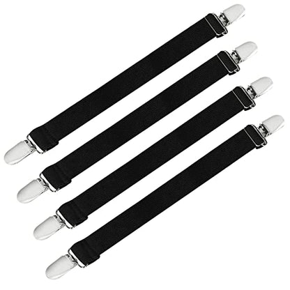 Boncas Improved Adjustable Elastic Boot Clips Boot Straps Pant Clips Stirrups Leg Straps Keeping Your Pants Tucked - color: Jeans 3" -4.7"