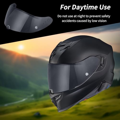 T520 Visor Full Face Helmet Shield Compatible with T520/ ST1400/ R1 Air Motorcycle Replacement Accessories (Black) - color: Black