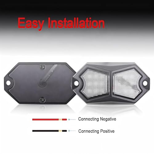 4 Pods White LED Rock Lights,18 LEDs Aluminum Housing IP68 Waterproof Neon Underglow Trail Rig Lamp for Truck,SUV, ATV, UTV, Motorcycle & Off-Road Vehicles - color: 4PCS White