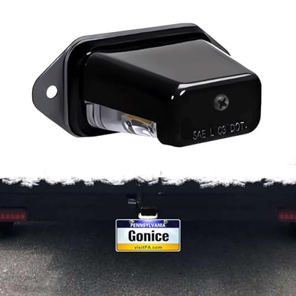 Gonice Super-Bright LED License Plate Light - 6-SMD Universal Fit for Truck Trailer Van RV SUV Boat - Under Hood Light - DOT Compliant, 12V-24V DC Waterproof - color: Black