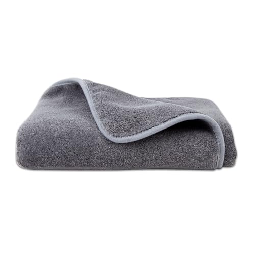 Amazon Basics Super Absorbent Microfiber Car Drying Towel, Streak-Free, Non-Abrasive, 36"L x 25"W, Gray - color: Gray, size: 36"L x 25"W