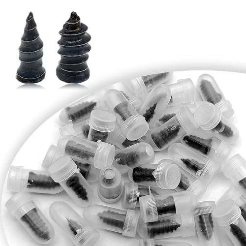 Tire Repair Rubber Nail, Spiral Rubber Nails & Screw Plugs Tire Repair Kit Self-Service Vacuum Tire Puncture Repair Tool for Car, Motorcycle, Truck, Tractor, Jp -Reliable Tire Repair (100Pcs) - size: 100Pcs