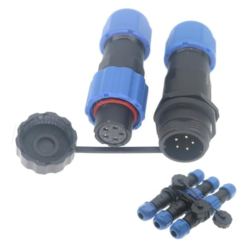 SD13 IP68 1-7 PIN Waterproof Power Connector, High Voltage Circular Industrial Electrical Cable Wire Connector Plug, Rear Nut Panel Socket (3, Inline Female Plug, 5pin) - color: Inline female plug, size: 5pin