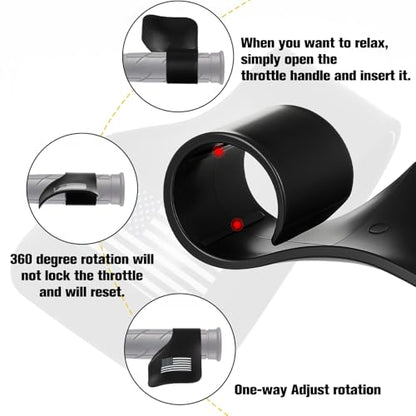 BBTO 2 Pcs Black Throttle Mounted Motorcycle Cruise Assist Wrist Hand Grips Handlebar, Motorcycle Throttle Mounted Assist Oil Control ABS, American Flag Decal, for Scooters, Electric Bike(Black) - color: Black