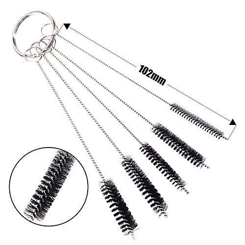 26 Cleaning Wires Set 20 Needles 24 Nylon Tube 10 Brushes Tool for Welder Carbon Dirt Jet Cleaner Nozzles Gas Orifice Engine Carburetor Carb Chainsaw Sprinkler Shower Head ATV Motorcycle Bike