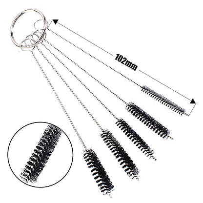 26 Cleaning Wires Set 20 Needles 24 Nylon Tube 10 Brushes Tool for Welder Carbon Dirt Jet Cleaner Nozzles Gas Orifice Engine Carburetor Carb Chainsaw Sprinkler Shower Head ATV Motorcycle Bike