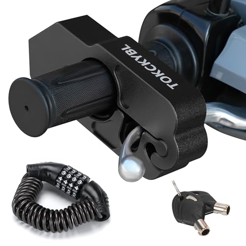Motorcycle Lock, Heavy Duty Anti Theft Helmet, Brake and Handlebar Lock, Universal for Motorcycles, ATVs, Dirt Bikes, Mopeds, Scooters, Black - color: Black