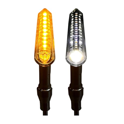 E-Mark LED Sequential Motorcycle Indicator Mini Turn Signal Light Vehicle Inspection DC12V IP67 Waterproof DRL Universal (YE/WH) - color: YE/WH