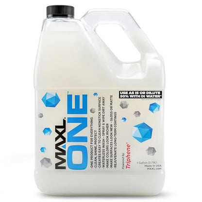 MAXL ONE ™ Car Spray with Triphene® Technology, Quick Spray & Wipe All Purpose Waterless Detailer - Clean, Shine, Protect Paint, Glass, Wheels, and Plastic Trim Without Pre-Washing (1 Gallon) - style: 1 Gallon