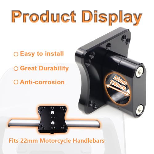 GPS Mount Bracket Motorcycle Navigator Holder Compatible with AMPS Pattern GPS Mount (22MM) - size: 22MM