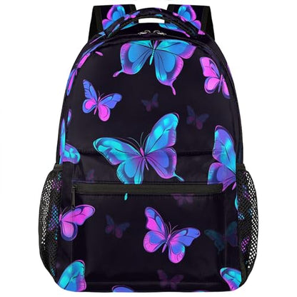Backpack for Women Men, Butterfly Waterproof Backpack with Laptop Compartment, Lightweight Carry On Backpack for Travel, Work, Picnic - color: Butterfly