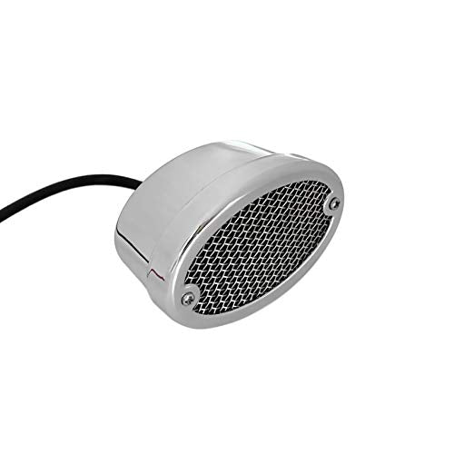 FATECIM Motorcycle Custom Oval-shaped LED Tail Light Cat Eye Rear Running Light Brake Light Stop Light Red Lens Integrated License Plate Lamp Universal Fit for Motorcycle/Cruisers/Bikes(Chrome) - color: 3036-Chrome