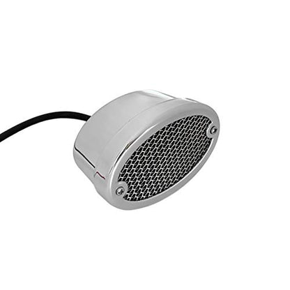 FATECIM Motorcycle Custom Oval-shaped LED Tail Light Cat Eye Rear Running Light Brake Light Stop Light Red Lens Integrated License Plate Lamp Universal Fit for Motorcycle/Cruisers/Bikes(Chrome) - color: 3036-Chrome