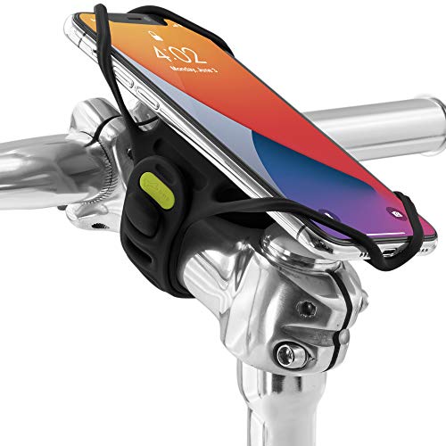 Bone Bike Tie Pro 4, Bike Cell Phone Mount for Stem, Scratch-Free Silicone Holder with Shock-Absorbing Design, Universal Cycling Phone Holder Compatible with Most Smartphones (Black - Stem) - color: Black - Bike Tie Pro 4