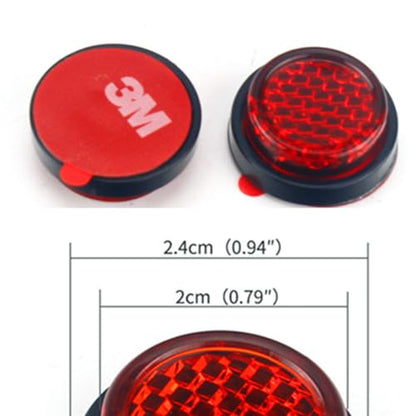 Pack of 4 Red Round Motorcycle Reflective Warning Reflector Universal Motos License Plate Safety Anticollision Kit (3m Style) - style: 3M Style
