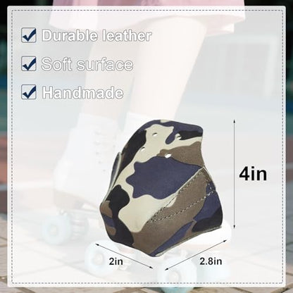 100% Real Cowhide | Toe Cap Guard Protectors | Roller Skate Derby Speed 1 Pair(Camouflage Color) - color: Camouflage color