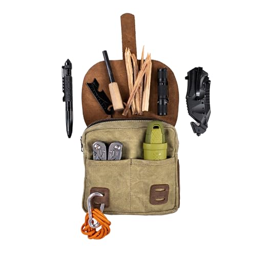 Hide & Drink, Survival Camping Pouch, Belt Loop, Rustic and Handy Tool Bag, Weather Resistant Outdoor Accessories, Traveling Essentials, Waxed Canvas, Handmade - color: Waxed Canvas