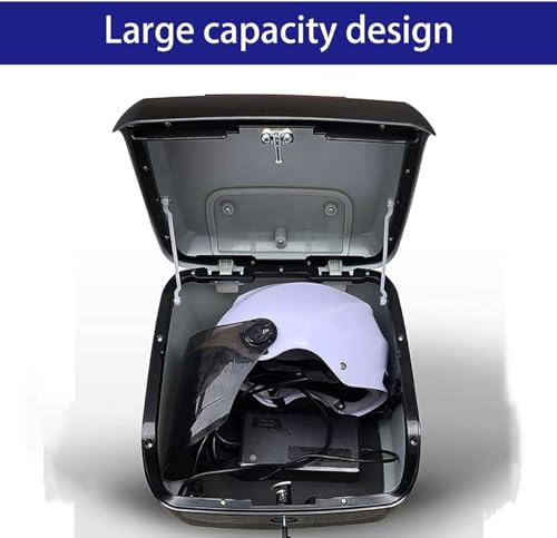 Universal Motorcycle Top Box, Motorcycle Scooter Top Box Tail Trunk Helmet Luggage Box with Security Lock and Mounting Hardware for Motorcycle with Tailstock,Red