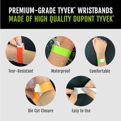 1,000 WristCo Tyvek Metallic Gold Wristbands for Events – Tamper-Proof Design Prevents Reuse – Premium-Grade Bracelets for Hospital & Medical ID, Party, Concert Entry, VIP Identification - color: Metallic Gold