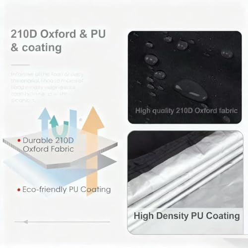 Motorcycle Cover All Season,Universal Weather Quality Waterproof Sun Outdoor Protection Scooter Shelter Tear Proof Night Reflective & Lock-Holes Storage Bag Fits up to 97" Motorcycles