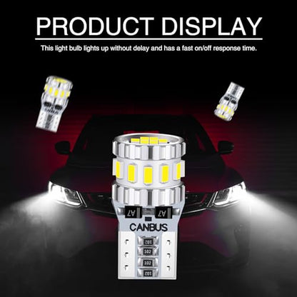 gunhunt Pack-2 Car Wide Lights, 3W Led Light Bulbs, Aluminum Reading Lights, License Plate Lights, Instrument Lights, Auto Bulb Replacements, Universal for Most Cars, Trucks, SUVs (White #1702) - color: White #1702