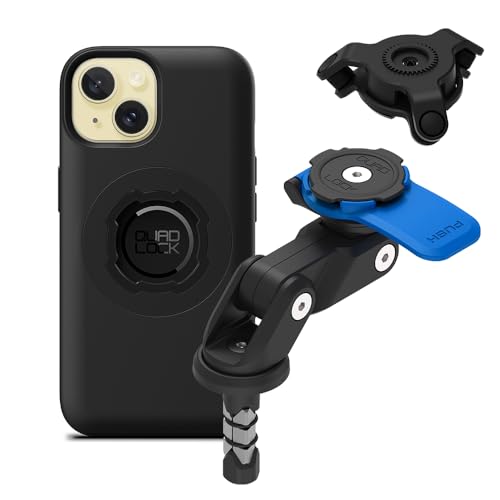 Quad Lock Fork Stem Motorcycle Phone Mount (V2) with MAG Phone Case and Vibration Dampener for iPhone 15 - size: iPhone 15