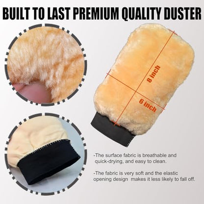 QMX™3-Pack Ultra-Soft Microfiber Car Wash Mitts Scratch-Free Double-Sided Wash & Wax Mitt for Safe Detailing and Paint Care - color: Car Wash Gloves 3p