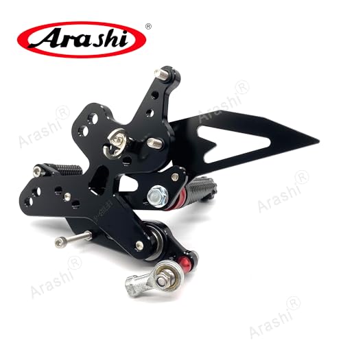 Arashi Version 2.0 Adjustable Rearsets for Honda CBR650R CB650R CBR650F 2019-2025, Black - color: Black, size: CBR650R CB650R CBR650F 2019-2025