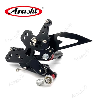 Arashi Version 2.0 Adjustable Rearsets for Honda CBR650R CB650R CBR650F 2019-2025, Black - color: Black, size: CBR650R CB650R CBR650F 2019-2025