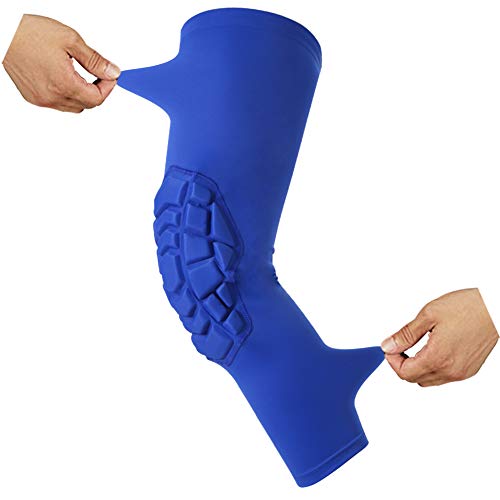 SZKANI Knee Pads Compression Leg Sleeve Knee Sleeve for All Sports Wrestling Protector Gear, 1 Pair of Knee Paded - color: Blue_2 Pack, size: Small