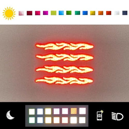 customTAYLOR33 High-Intensity Grade Premium Reflective Tribal Flame Helmet Decals, Motorcycle Safety Sticker Decals (Red) - color: Red