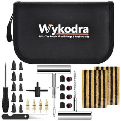 Tire Repair Kit with Tire Plug & Rubber Nail Solutions, Tire Screw Plug Kit with Screwdriver, Professional Heavy Duty Emergency Flat Tire Repair for Car, Truck, Motorcycle, Tractor, Mower, Wheelbarrow - style: Pro[36Pcs]