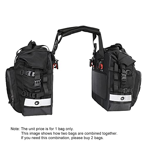 Rhinowalk Motorcycle Saddle Bag Waterproof Motor Pannier Bag Luggage Pack Quick Release Motorbike Side Bag 20L (Black) - color: Black