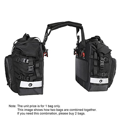 Rhinowalk Motorcycle Saddle Bag Waterproof Motor Pannier Bag Luggage Pack Quick Release Motorbike Side Bag 20L (Black) - color: Black