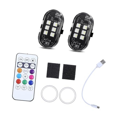 2/4 / 6 / 8pcs LED Warning Lights for Motorcycle Car Shockproof Design Light - color: 2 lights