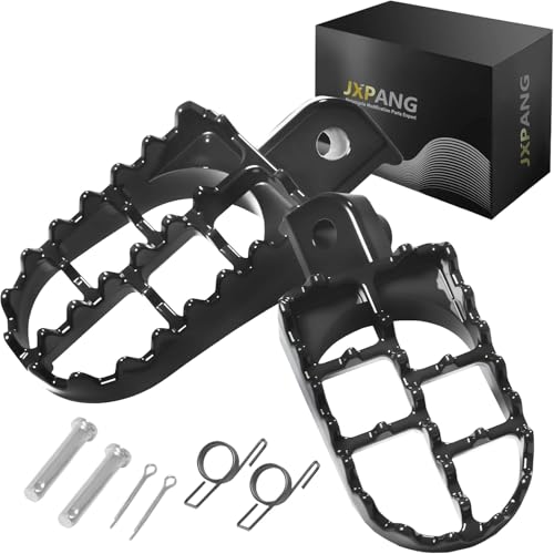 Dirt Bike Foot Pegs Aluminium Alloy Footrest, Motorcycle Footpegs Pedals for Coleman CT200U BT200X 196cc 6.5hp & CRF50 CRF70 XR50R PW50 KLX110 Taotao 50cc-125cc Mini Pit Bike (Black, Standard) - color: Black