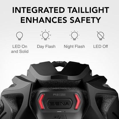 Sena R2 / R2 EVO / (Alexa Built-in) only R2X, Smart Bluetooth and Mesh Intercom Communications Road Cycling Helmet - color: Matte Black, size: Large, style: R2 EVO Mesh Intercom