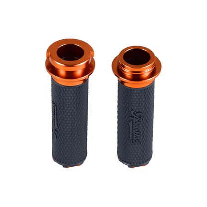 Advanblack AXION Performance Grips, Electronic Throttle Control Grips Compatible with Harley Touring Road Glide Street Glide, Softail - color: Orange