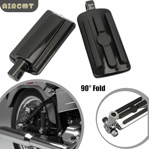 Passenger Footpeg Mounting Kit with Pegs Compatible with Harley Softail FXST FLSTC FLSTF FXSTD FLSTS FLSTN 2000-2006 Replaces OEM 50942-00 - Black