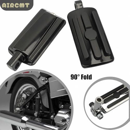 Passenger Footpeg Mounting Kit with Pegs Compatible with Harley Softail FXST FLSTC FLSTF FXSTD FLSTS FLSTN 2000-2006 Replaces OEM 50942-00 - Black