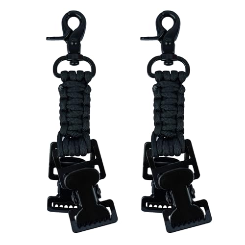 KUNN Double End Tactical Glove Clips Work Glove Holders Hardhat Holder for Heavy Duty Belt,Outdoor Backpack - color: Black-2pcs