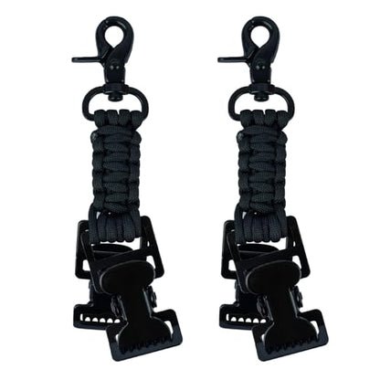 KUNN Double End Tactical Glove Clips Work Glove Holders Hardhat Holder for Heavy Duty Belt,Outdoor Backpack - color: Black-2pcs