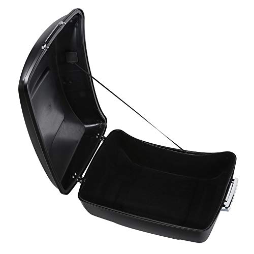 TCMT King Motorcycle Trunk Box Fits For Harley 2014-2025 Touring CVO Road King Road Glide Street Glide Electra Glide Matte Black Chrome Latches(No Speaker Holes) Pack - color: Matte Black Chrome Latches(No Speaker Holes)