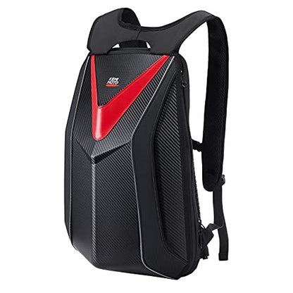 KEMIMOTO Motorcycle Backpack, Hardshell Helmet Backpack Expandable Large Capacity Riding Bag, Water Resistant Lightweight for Riding Work Gym