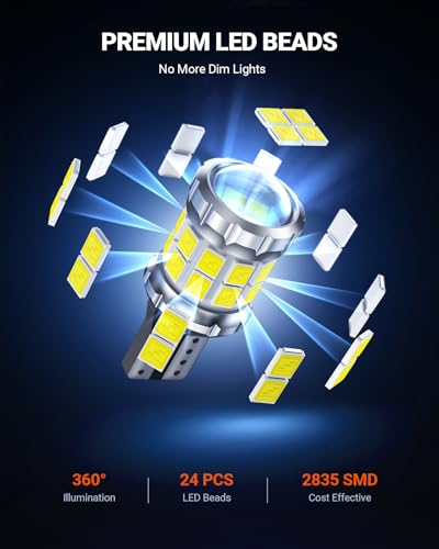 SEALIGHT 2026 Latest 921 LED Bulb, 700% Super Bright 912 T15 Led Reverse Light, Canbus Error Free 906 904 916 W16W LED Bulbs, 6500K White, Non-polarity, Automotive Back Up Light Assemblies, 2PCS - color: White, size: 912/921-Pack of 2